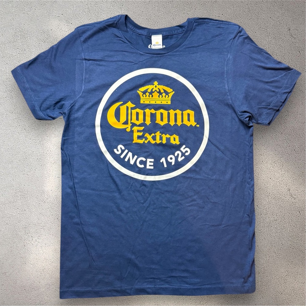Corona Extra Beer Since 1925 Graphic Navy Blue T-Shirt Mens Medium